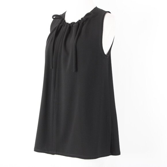 Proenza Schouler Sz 4 Black Ruffle Tie Sleeveless Acetate Polyester Top - Picture 3 of 13